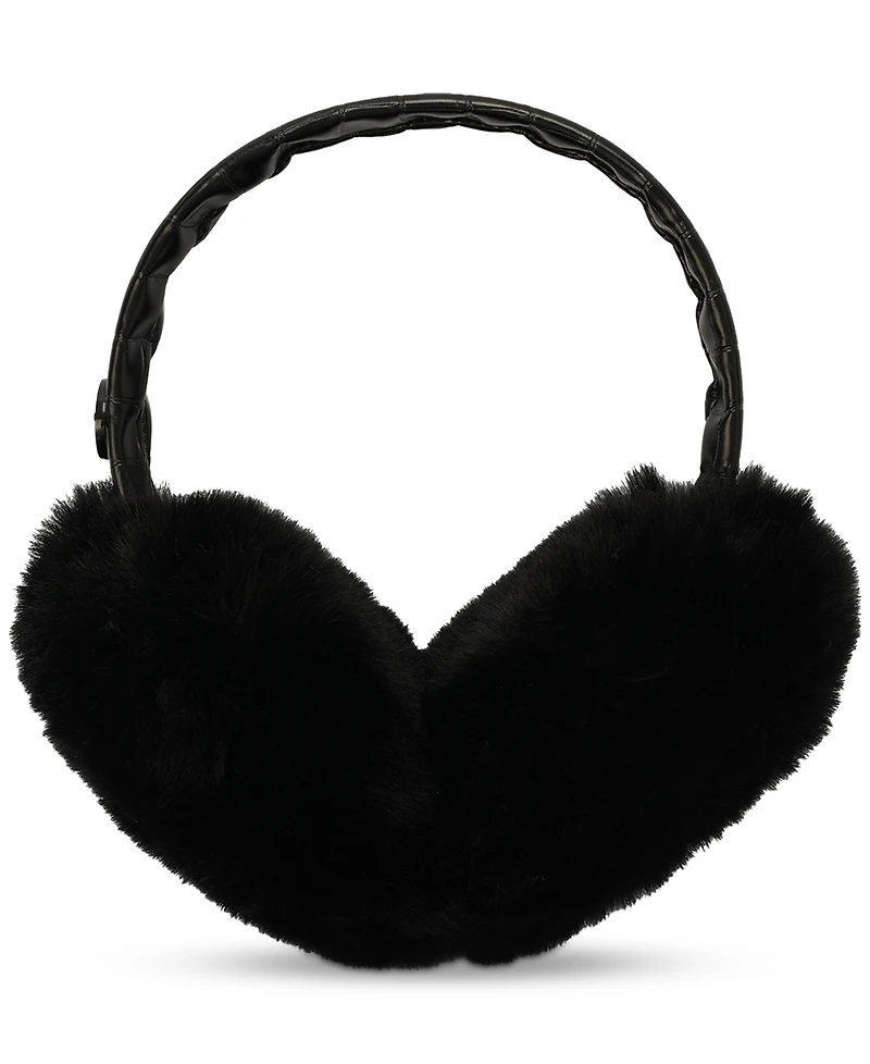 Michael Michael Kors Logo Charm Croc-Embossed Fuzzy Ear Warmers