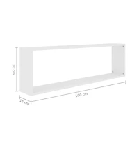 vidaXL Wall Cube Shelves 2 pcs White 39.4"x5.9"x11.8" Engineered Wood