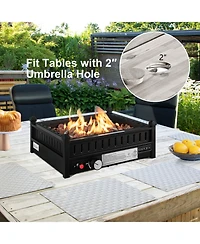 Inolait 16.5 Inch Tabletop Propane Fire Pit with Simple Ignition System-Black