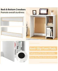 Skonyon 31.5 Inch Modern Home Office Desk with 2 Compartments-White