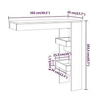 vidaXL Wall Bar Table White 40.2"x17.7"x40.7" Engineered Wood