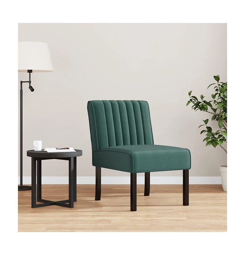 Slipper Chair Dark Green Velvet