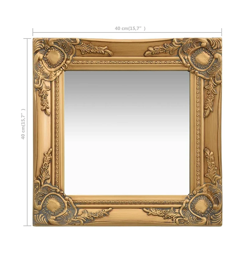 vidaXL Wall Mirror Baroque Style 15.7"x15.7" Gold