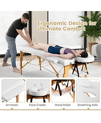 Skonyon Portable Adjustable Facial Spa Bed with Carry Case-White