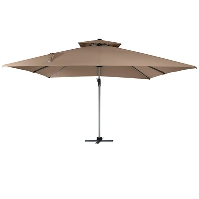 Casainc 11 Ft Square Double Top Patio Cantilever Umbrella