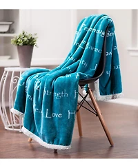 Chanasya Premium Sympathy Warm Hugs Gift Throw Blanket - for Positive Energy Love Support Comfort - Breast Cancer Chemo Get Well Purple Gift Blanket