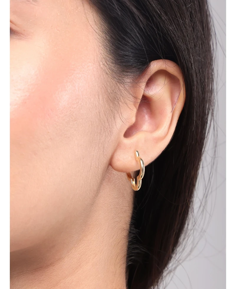 Devata 14K Gold Clover Hoop Earrings