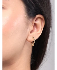 Devata 14K Gold Clover Hoop Earrings