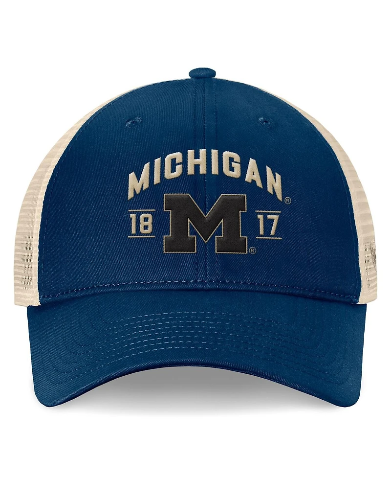Top of the World Men's Navy Michigan Wolverines Heritage Waylon Trucker Adjustable Hat