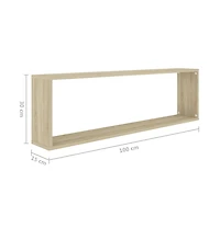 vidaXL Wall Cube Shelves 2 pcs Sonoma Oak 39.4"x5.9"x11.8" Engineered Wood