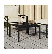 vidaXL Patio Coffee Table Black 23.6"x23.6"x13.8" Steel