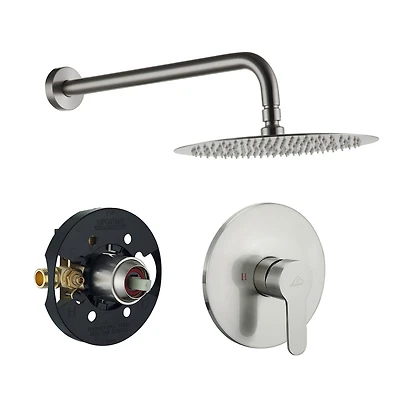 Casainc 10" Shower head Round Single Function Balance Valve Concealed Faucet