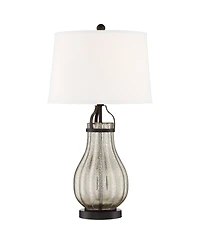 Franklin Iron Works Arian 27 1/2" Tall Modern Table Lamps Set of 2 Oil Rubbed Bronze Finish Metal Mercury Glass Living Room