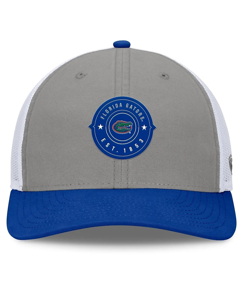 Top of the World Men's Gray/Royal Florida Gators Rob Trucker Adjustable Hat