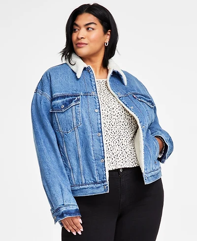 Levi's Plus '90s Sherpa Cotton Long-Sleeve Trucker Jacket