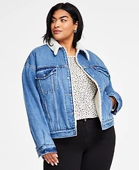 Levi's Plus '90s Sherpa Cotton Long-Sleeve Trucker Jacket