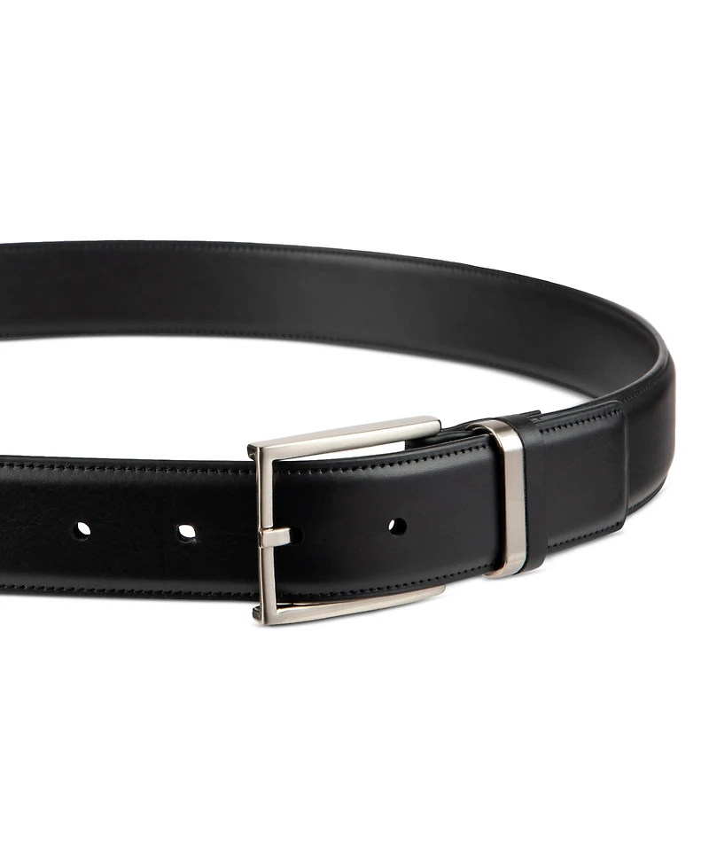 Alfani Men's Burnished Edge and Metal Loop Dress Belt, Created for Macy's