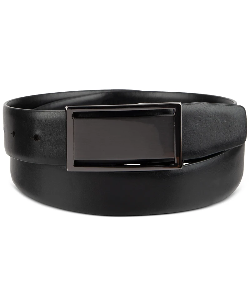 Alfani Men's Reversible Cut-Out Plaque Belt, Created for Macy's