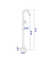 Boyel Living Freestanding Floor Mount Double Handle Bath Tub Filler Faucet with Water Supply Lines in Gunmetal Gray