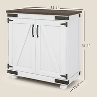 Homcom Sideboard, Buffet with Barn Door and Adjustable Shelf,