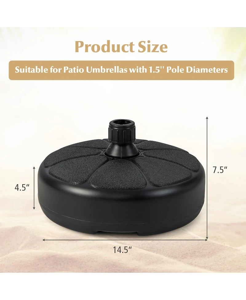 Givimo 27 lbs Fillable Round Umbrella Base Stand for Yard Garden Poolside