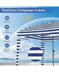 Givimo 6 x 6 Feet Foldable Beach Cabana Tent with Carrying Bag and Detachable Sidewall