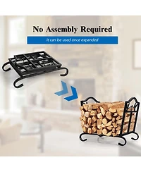 Givimo Foldable Firewood Log Rack Steel Wood Storage Holder