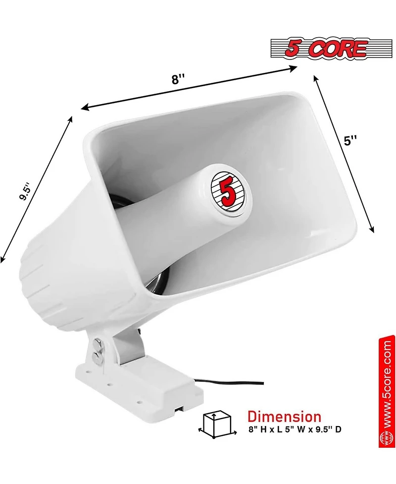 5 Core Indoor Outdoor Pa Horn Speaker 5 x 8 Inch Loud Pa System 8 Ohm 65W Loud Siren Audio - 4PCS
