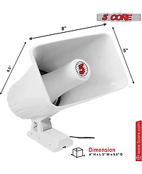 5 Core Indoor Outdoor Pa Horn Speaker 5 x 8 Inch Loud Pa System 8 Ohm 65W Loud Siren Audio - 4PCS