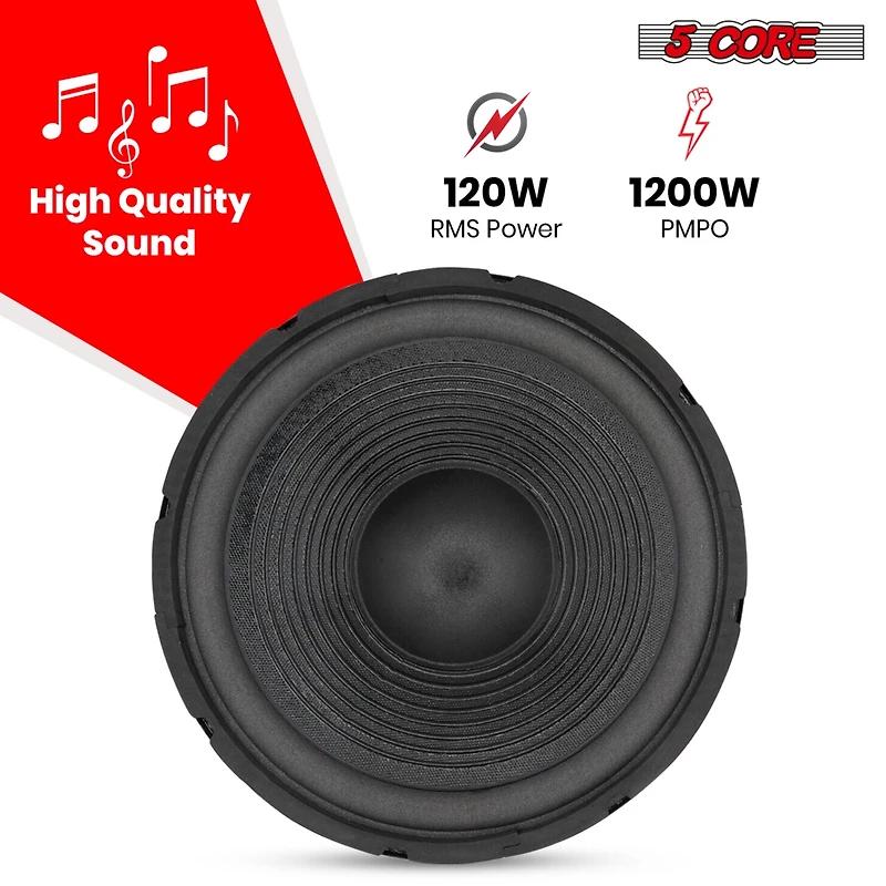 5 Core Subwoofer Speaker 12 Inch Car Subs 1200W Peak Pro Audio 4Ohm Replacement Subwoofers Para Carro - 1PC