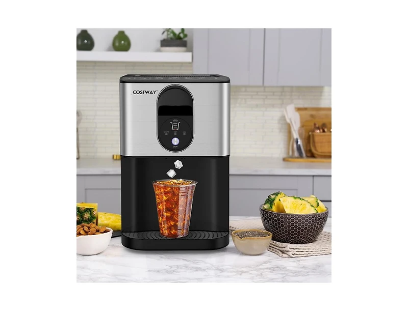 Slickblue Self Dispensing Nugget Ice Maker Countertop with Soft Chewable Pellet Ice Cubes