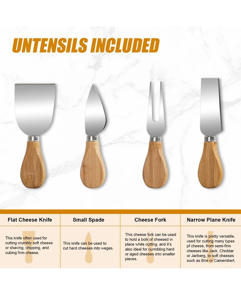 Cowin Small Cheese Board Set with Knife