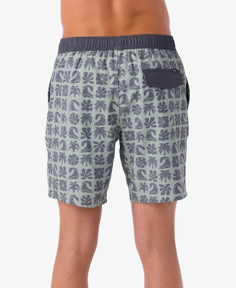 O'Neill Men's Hermosa Elastic Waist Lined 17" Swim Shorts