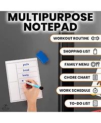 Magnetic Dry Erase Calendar Whiteboard Kit for Fridge Includes Magnetic Notepad, 4 Colored Markers, & Eraser