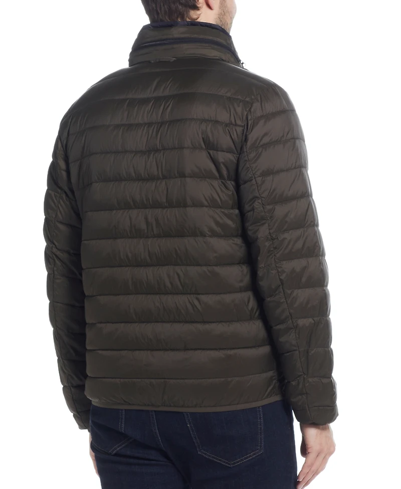 Weatherproof Men's Packable Neck Pillow Zip-Front Quilted Jacket