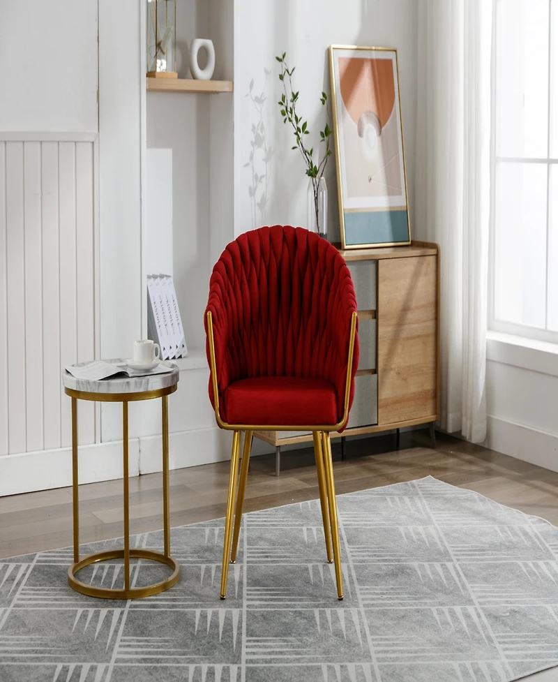 Streamdale Furniture Modern Woven Casual Chairs with Optional Pillows (Red)