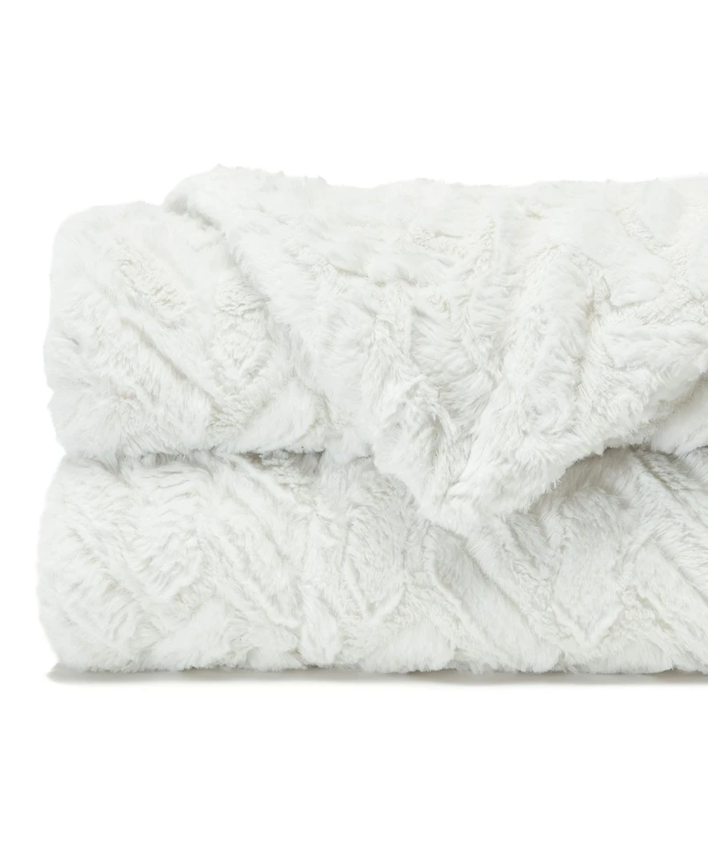 Chanasya Premium Soft Cloud Faux Fur Throw Blanket - Plush, Sherpa & Minky 50" x 65” Orange