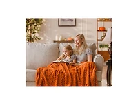 Chanasya Premium Soft Cloud Faux Fur Throw Blanket - Plush, Soft Sherpa & Minky Blanket - 50" x 65” - Orange