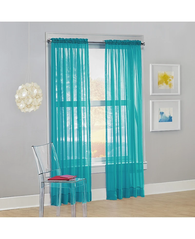 Calypso Sheer Voile Rod Pocket Curtain Panel