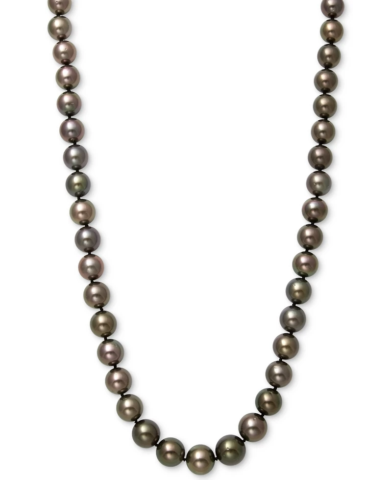 Belle de Mer Cultured Tahitian Pearl (8-11mm) Strand 17.5" Necklace in 14k White Gold