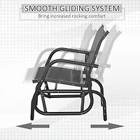 Porch Glider Set: Mesh Swing Chairs with Steel Frame