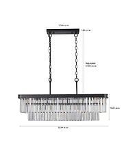 Streamdale Crystal Chandelier, Modern Industrial, Adjustable