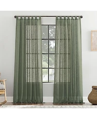 Burlap Weave Linen Blend Tab Top Curtain