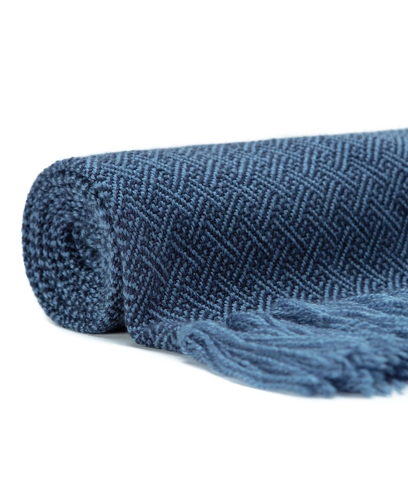 Chanasya Premium Mini Maze Super Soft Acrylic Throw Blanket With Tassels