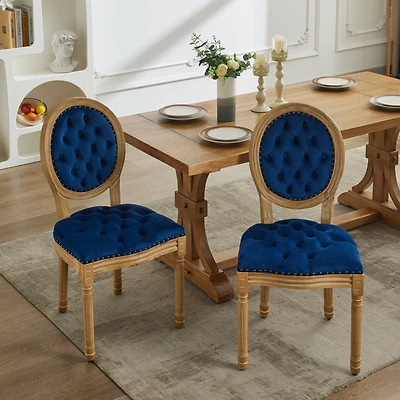 Streamdale Vintage Dining Chair Set of 2 (Blue, SW1739BL)