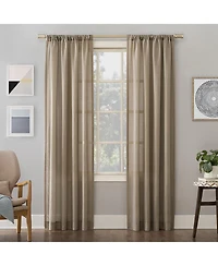 Amalfi Linen Blend Textured Semi-Sheer Rod Pocket Curtain Panel