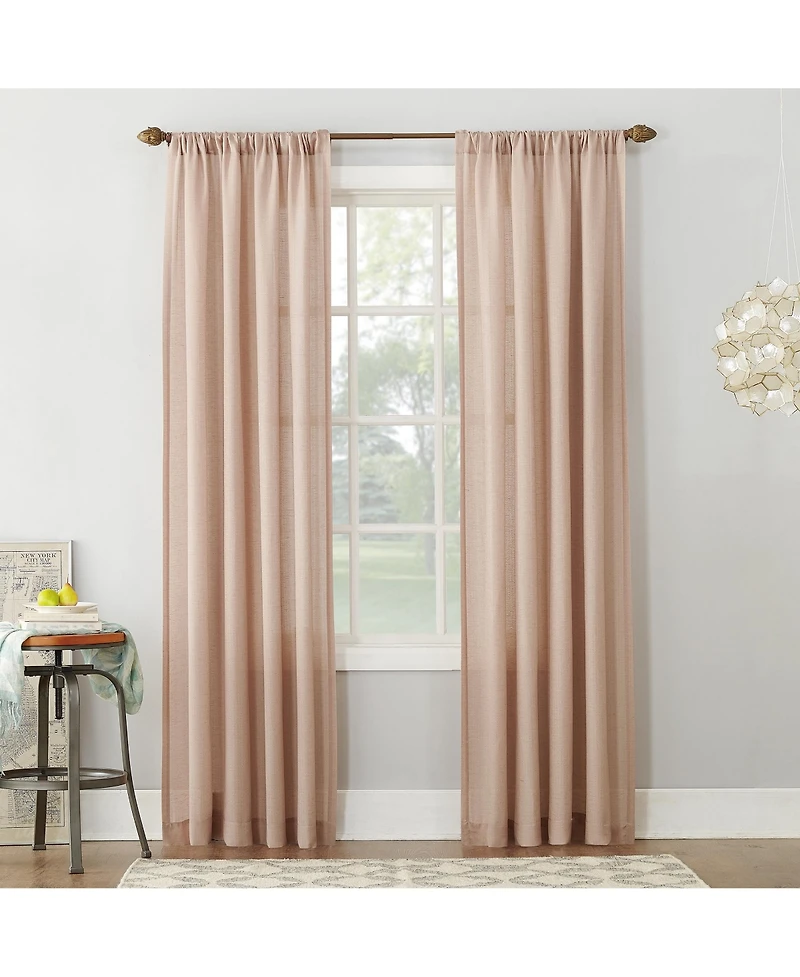 Amalfi Linen Blend Textured Semi-Sheer Rod Pocket Curtain Panel