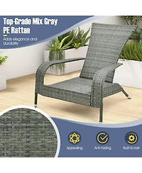 Vebreda 3-Piece Wicker Adirondack Set with Comfy Seat Cushions