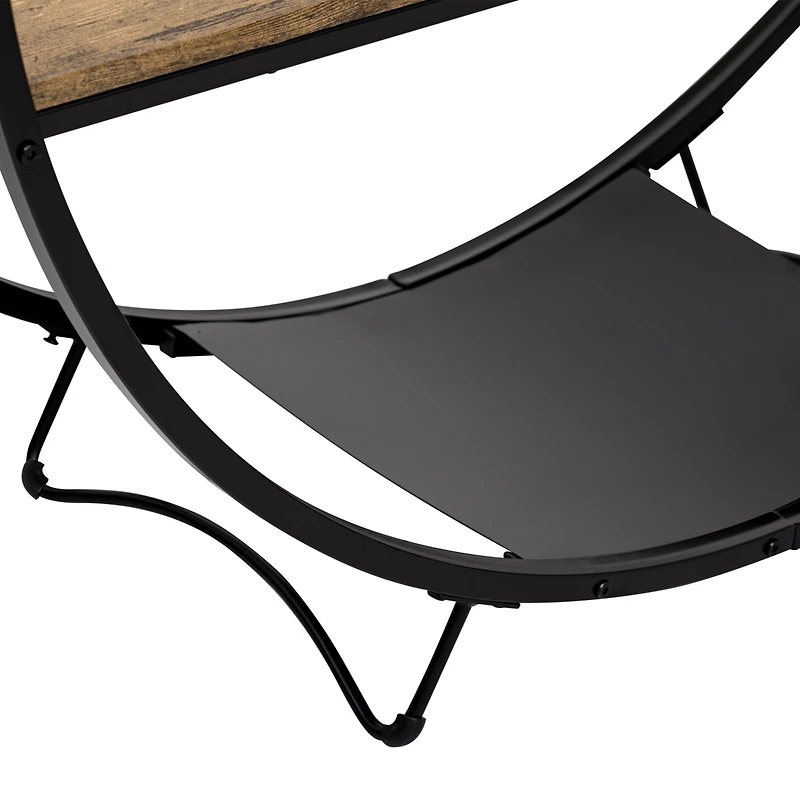 Streamdale Industrial Wood & Metal Demilune Console Table