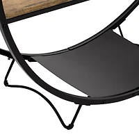 Streamdale Industrial Wood & Metal Demilune Console Table